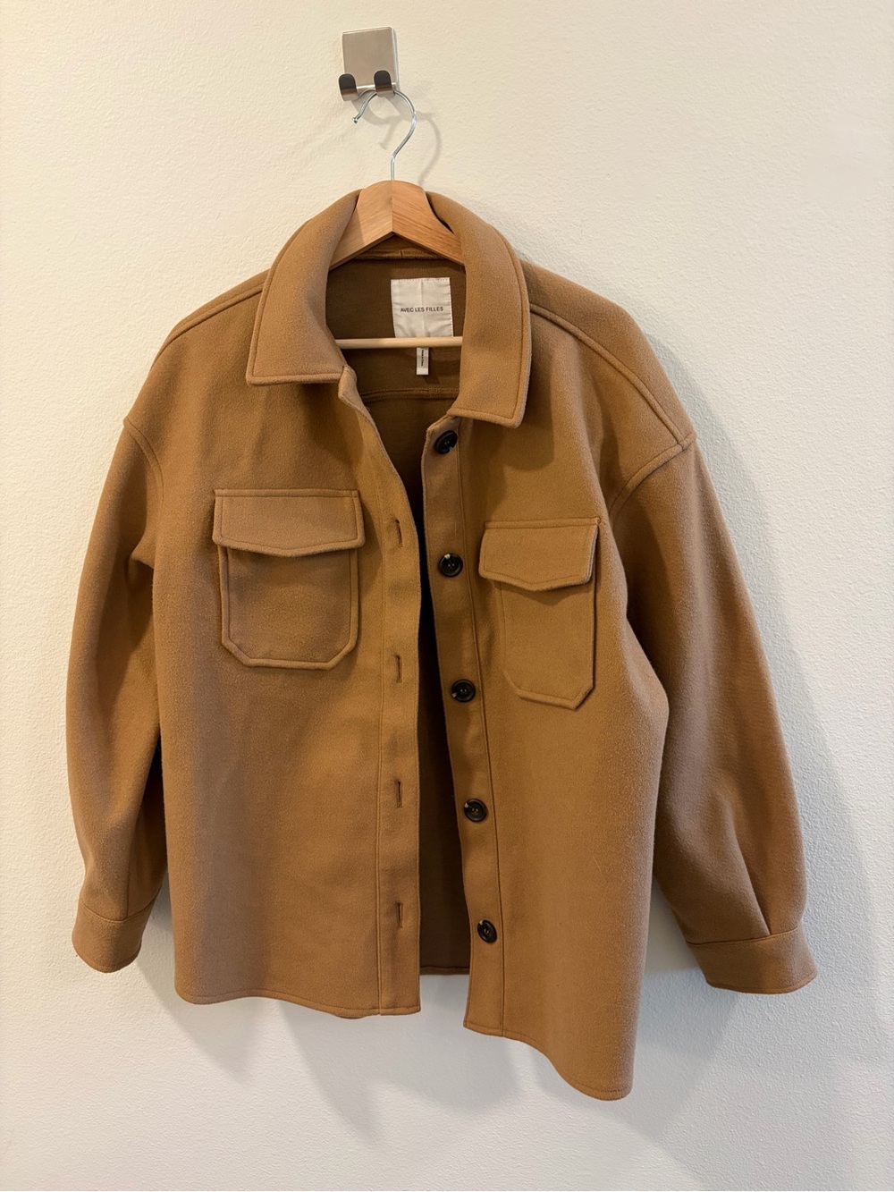 Avec Les Filles Camel Shacket Jacket